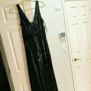 NWT Vera Wang Black Sequin Dress/Gown